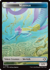 Merfolk // Worm Double-Sided Token [Lorwyn Eclipsed Tokens] | Gamers Paradise
