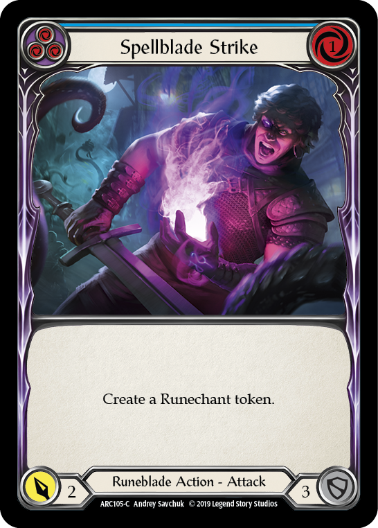 Spellblade Strike (Blue) [ARC105-C] (Arcane Rising)  1st Edition Rainbow Foil | Gamers Paradise
