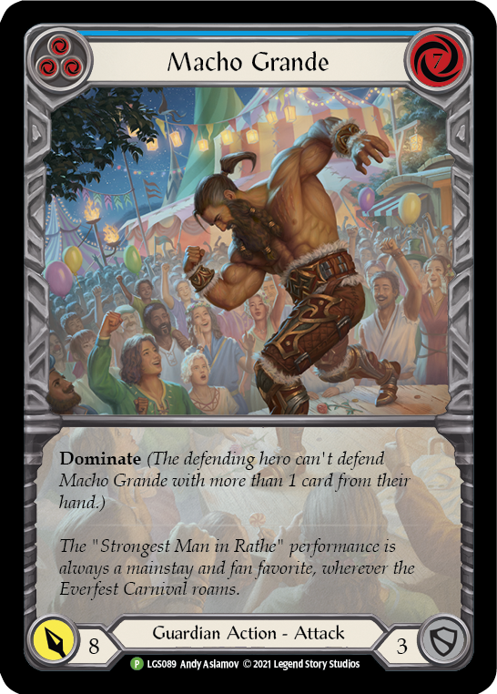 Macho Grande (Blue) [LGS089] (Promo)  Rainbow Foil | Gamers Paradise