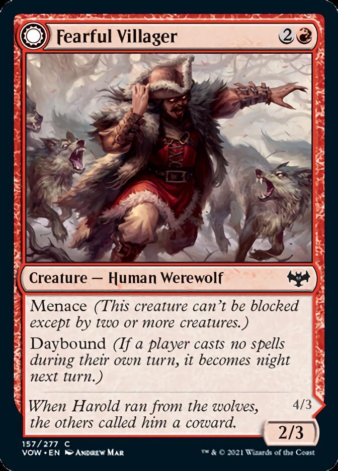 Fearful Villager // Fearsome Werewolf [Innistrad: Crimson Vow] | Gamers Paradise