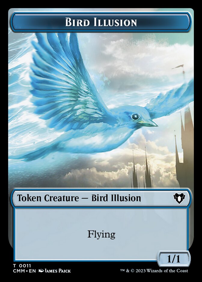 Treasure // Bird Illusion Double-Sided Token [Commander Masters Tokens] | Gamers Paradise