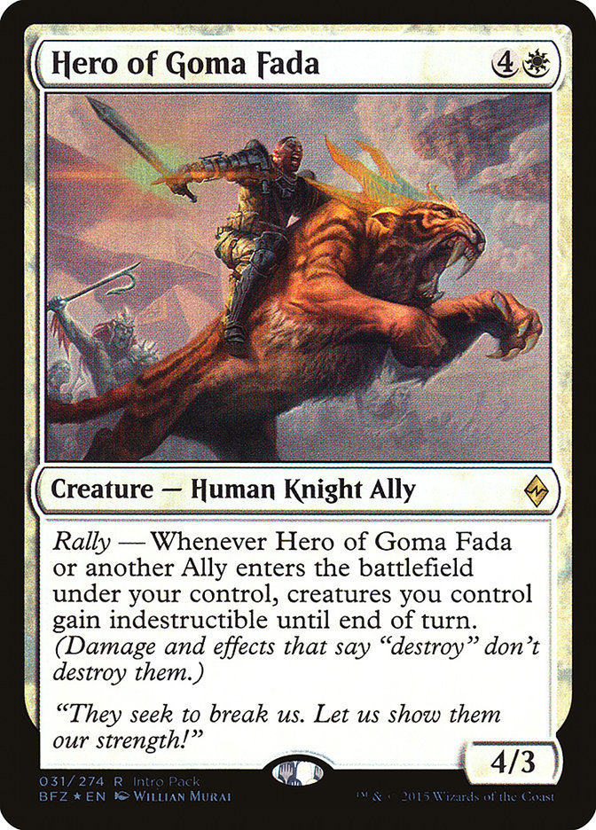 Hero of Goma Fada (Intro Pack) [Battle for Zendikar Promos] | Gamers Paradise