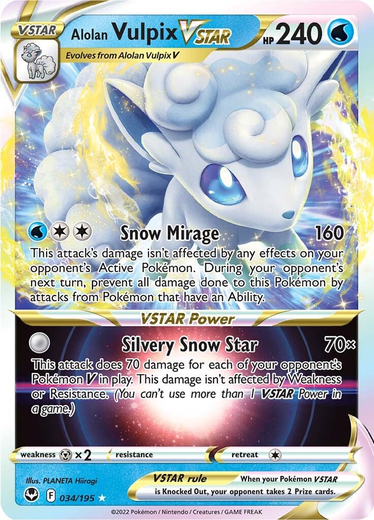 Alolan Vulpix VSTAR (034/195) [Sword & Shield: Silver Tempest] | Gamers Paradise