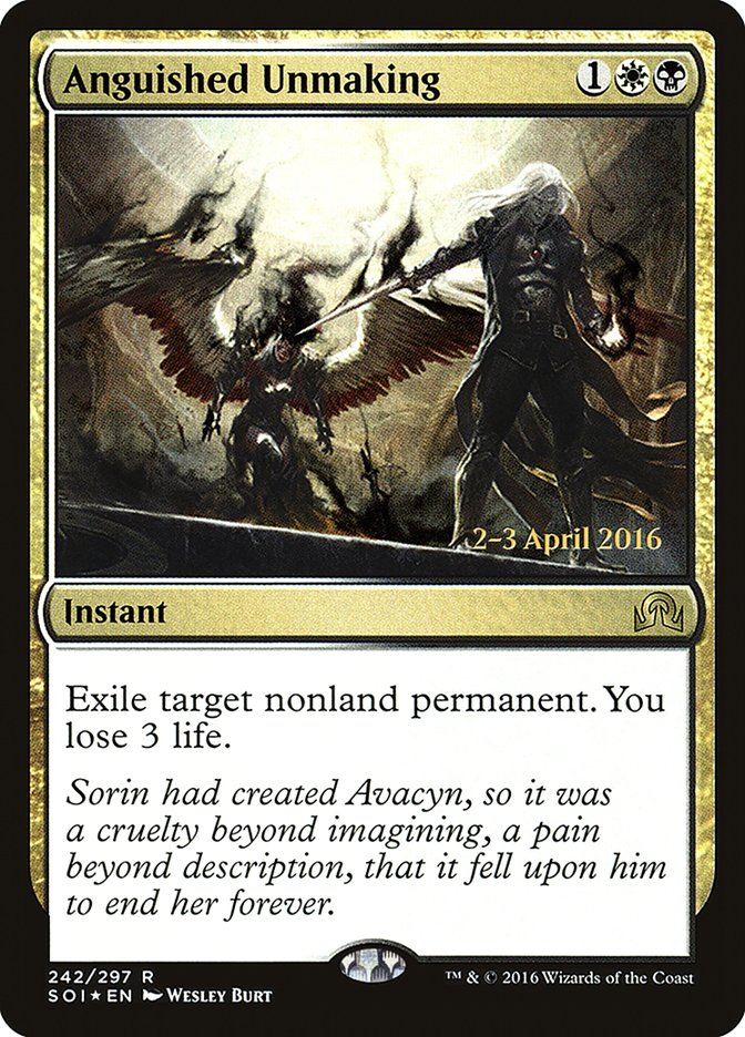 Anguished Unmaking [Shadows over Innistrad Prerelease Promos] | Gamers Paradise