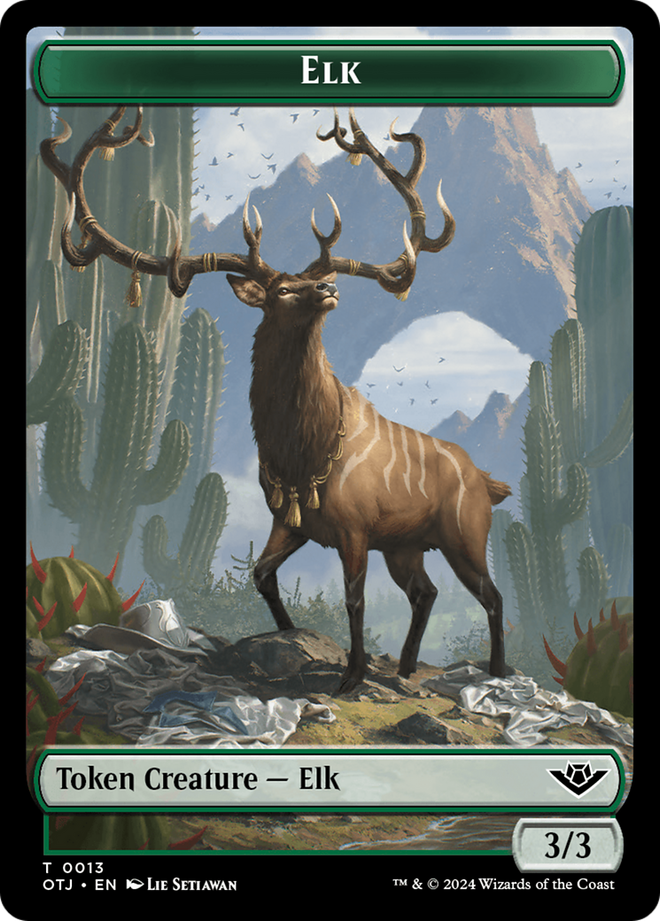 Mercenary // Elk Double-Sided Token [Outlaws of Thunder Junction Tokens] | Gamers Paradise