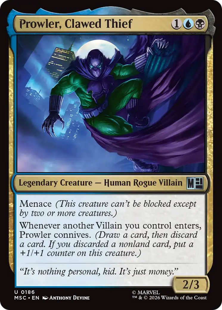 Prowler, Clawed Thief (Surge Foil) [Marvel Super Heroes] | Gamers Paradise