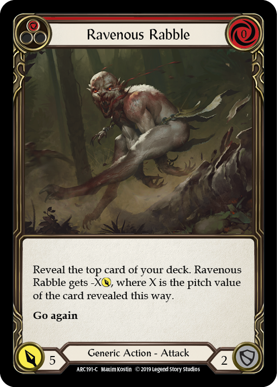 Ravenous Rabble (Red) [ARC191-C] (Arcane Rising)  1st Edition Rainbow Foil | Gamers Paradise