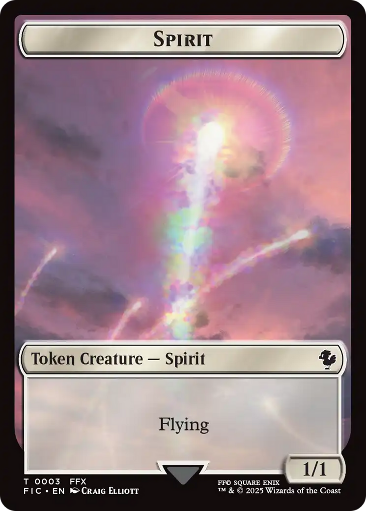 Spirit // Squid Double-Sided Token (Surge Foil) [FINAL FANTASY Commander Tokens] | Gamers Paradise