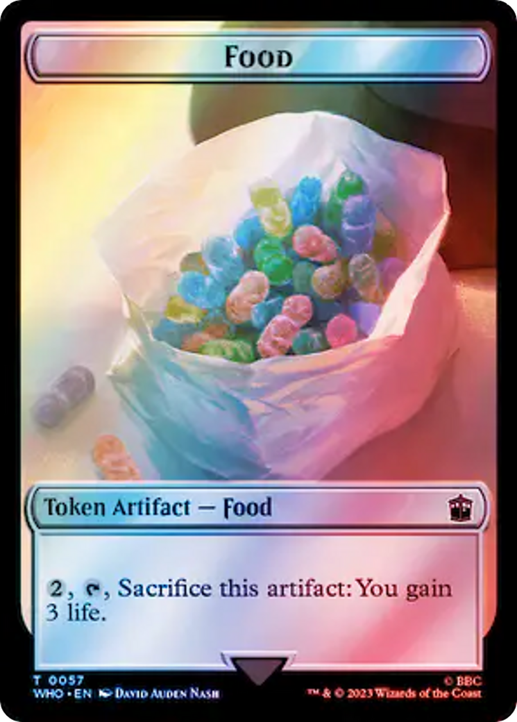 Horse // Food (0057) Double-Sided Token (Surge Foil) [Doctor Who Tokens] | Gamers Paradise