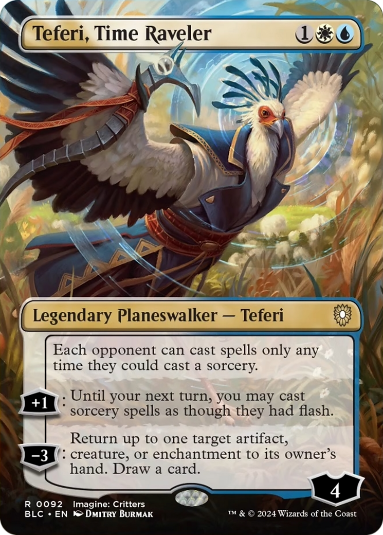 Teferi, Time Raveler (Borderless) [Bloomburrow Commander] | Gamers Paradise