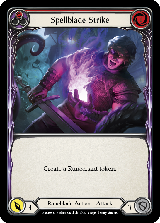Spellblade Strike (Red) [ARC103-C] (Arcane Rising)  1st Edition Rainbow Foil | Gamers Paradise