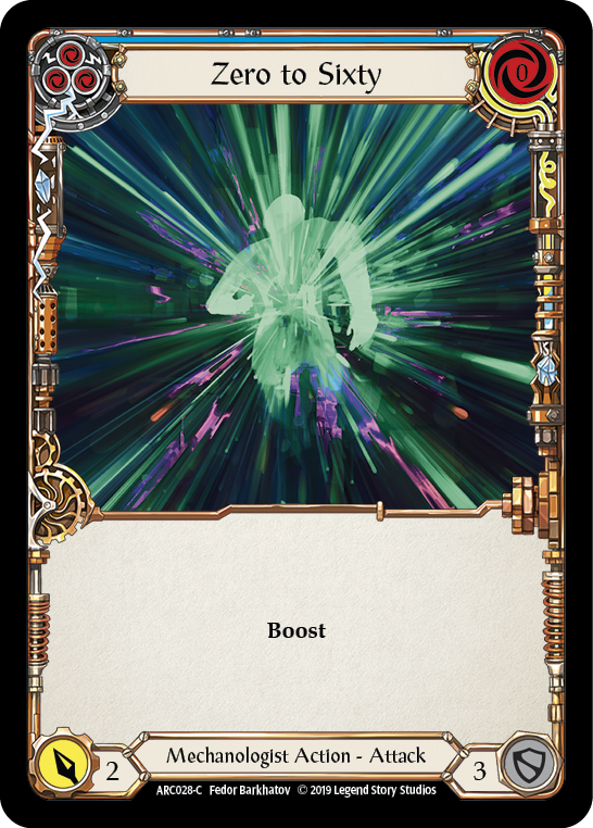 Zero to Sixty (Blue) [ARC028-C] (Arcane Rising)  1st Edition Rainbow Foil | Gamers Paradise