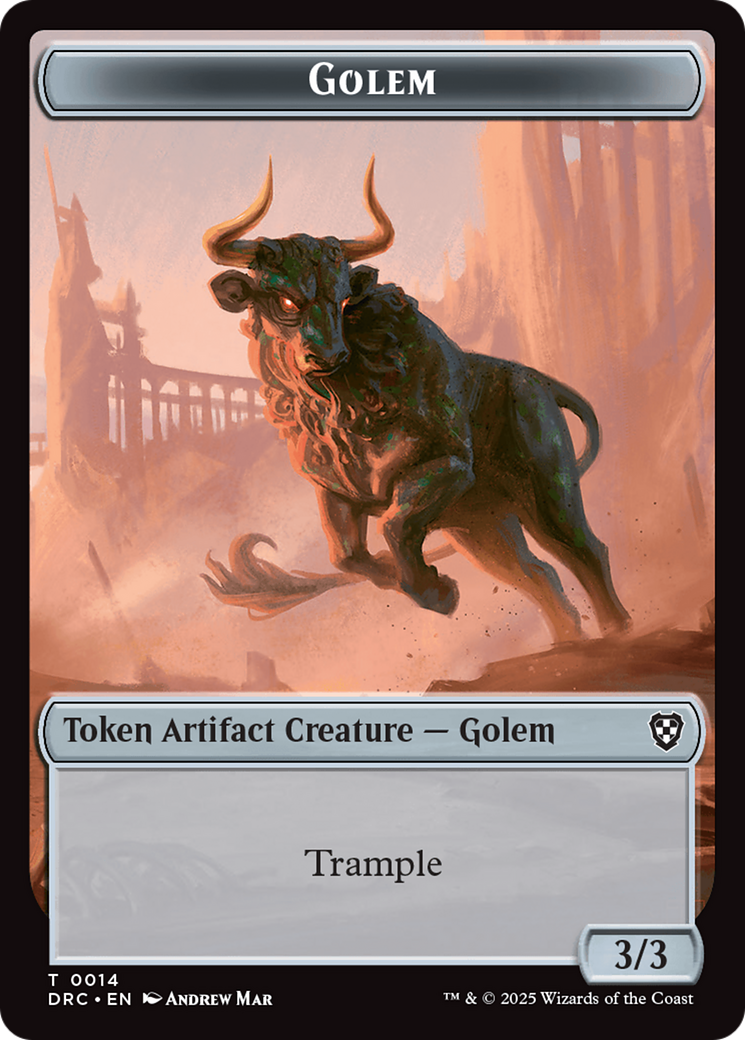 Golem (0014) // Thopter (0010) Double-Sided Token [Aetherdrift Commander Tokens] | Gamers Paradise