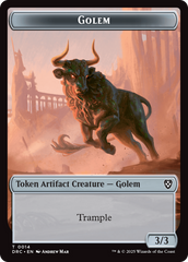 Golem (0014) // Thopter (0010) Double-Sided Token [Aetherdrift Commander Tokens] | Gamers Paradise