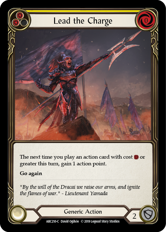Lead the Charge (Yellow) [ARC210-C] (Arcane Rising)  1st Edition Rainbow Foil | Gamers Paradise