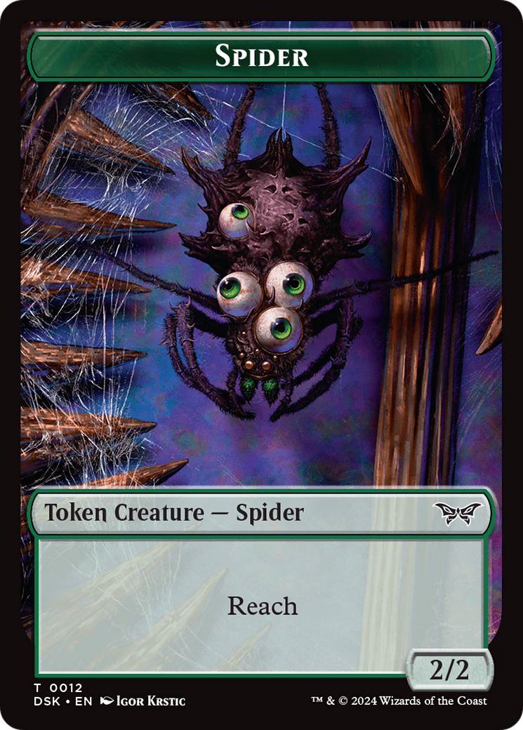 Insect (0013) // Spider Double-Sided Token [Duskmourn: House of Horror Tokens] | Gamers Paradise