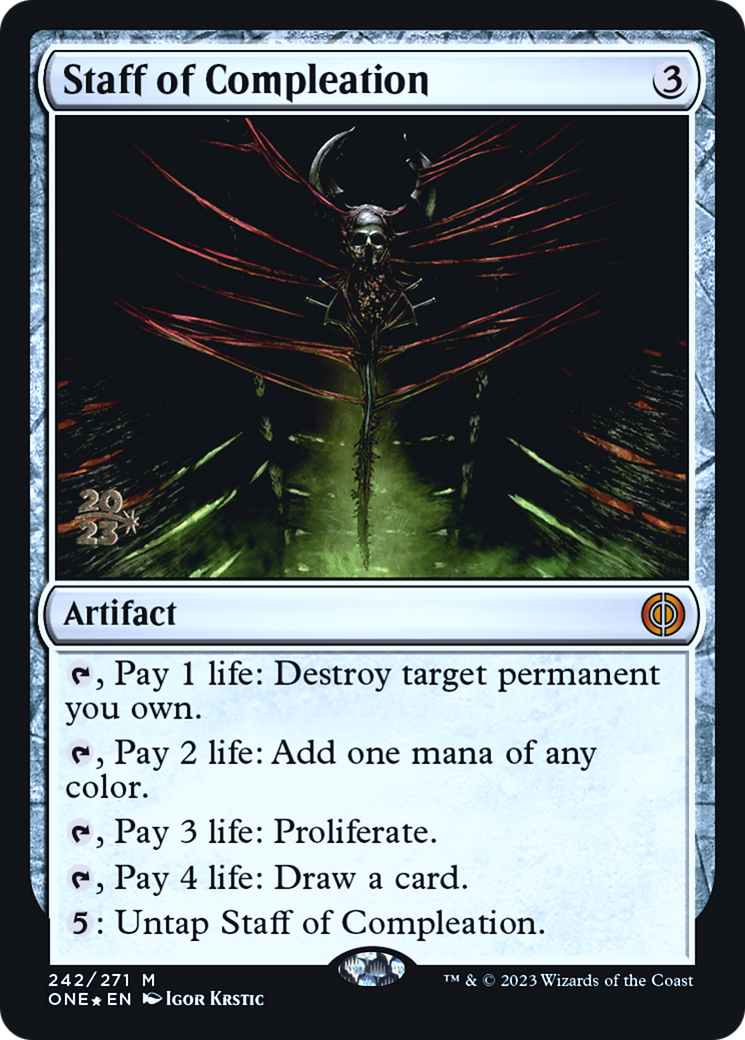 Staff of Compleation [Phyrexia: All Will Be One Prerelease Promos] | Gamers Paradise
