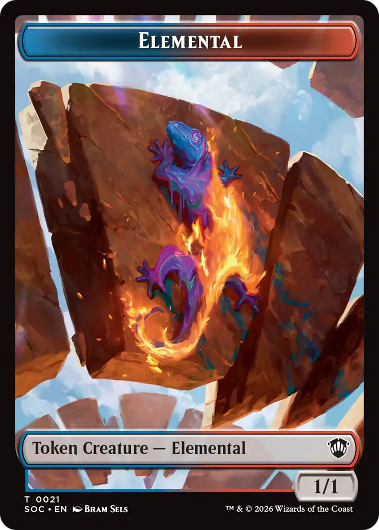 Elemental (0021) // Phyrexian Myr Double-Sided Token [Secrets of Strixhaven Commander Tokens] | Gamers Paradise