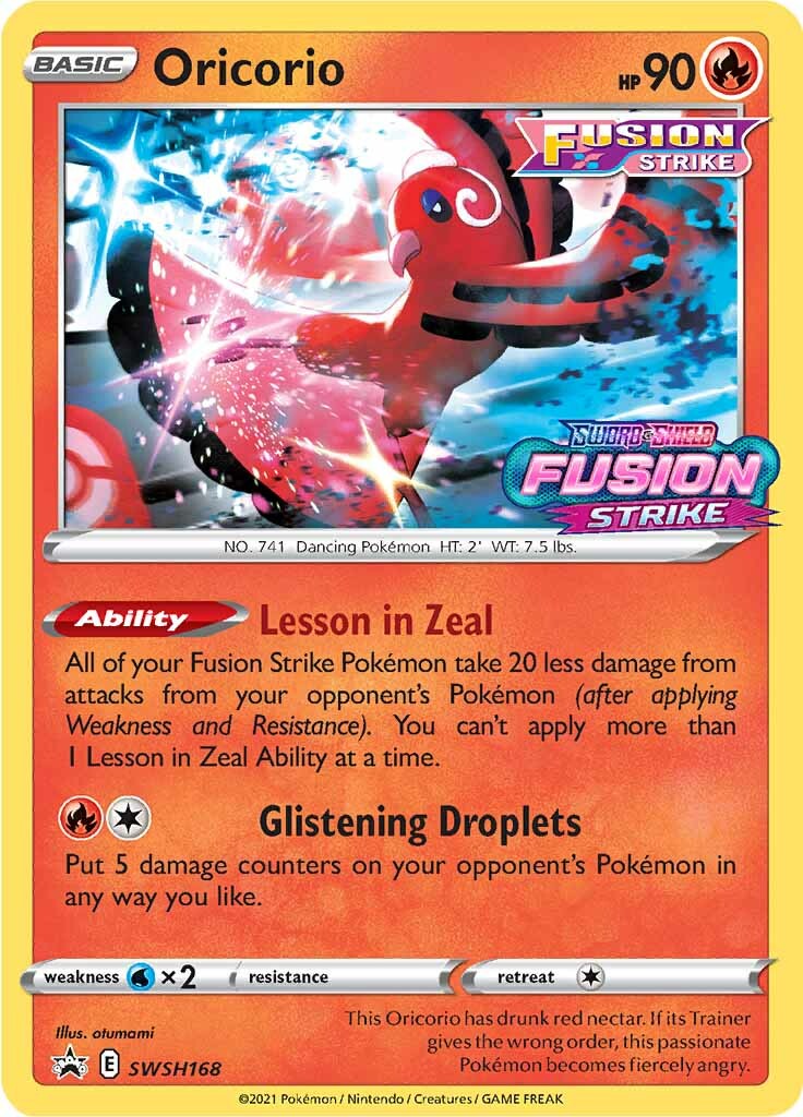 Oricorio (SWSH168) (Prerelease Promo) [Sword & Shield: Black Star Promos] | Gamers Paradise