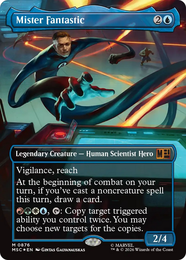 Mister Fantastic (Borderless) (Surge Foil) [Marvel Super Heroes Commander] | Gamers Paradise