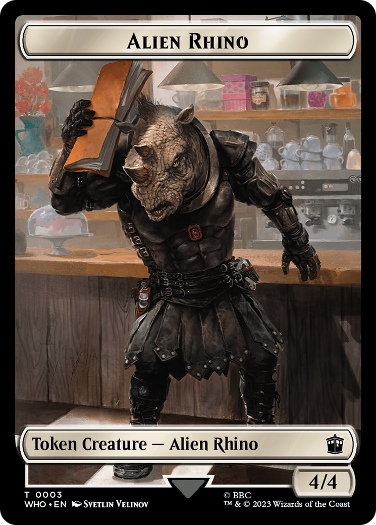 Alien Rhino // Alien Warrior Double-Sided Token [Doctor Who Tokens] | Gamers Paradise