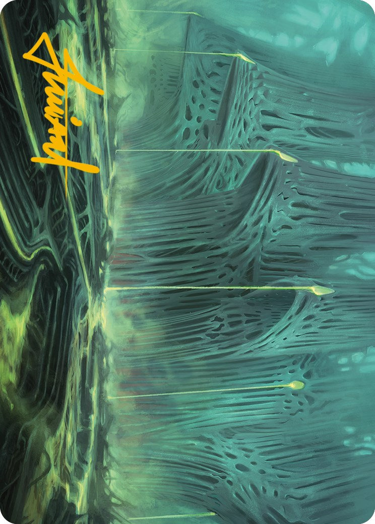 Swamp Art Card (Gold-Stamped Signature) [Phyrexia: All Will Be One Art Series] | Gamers Paradise