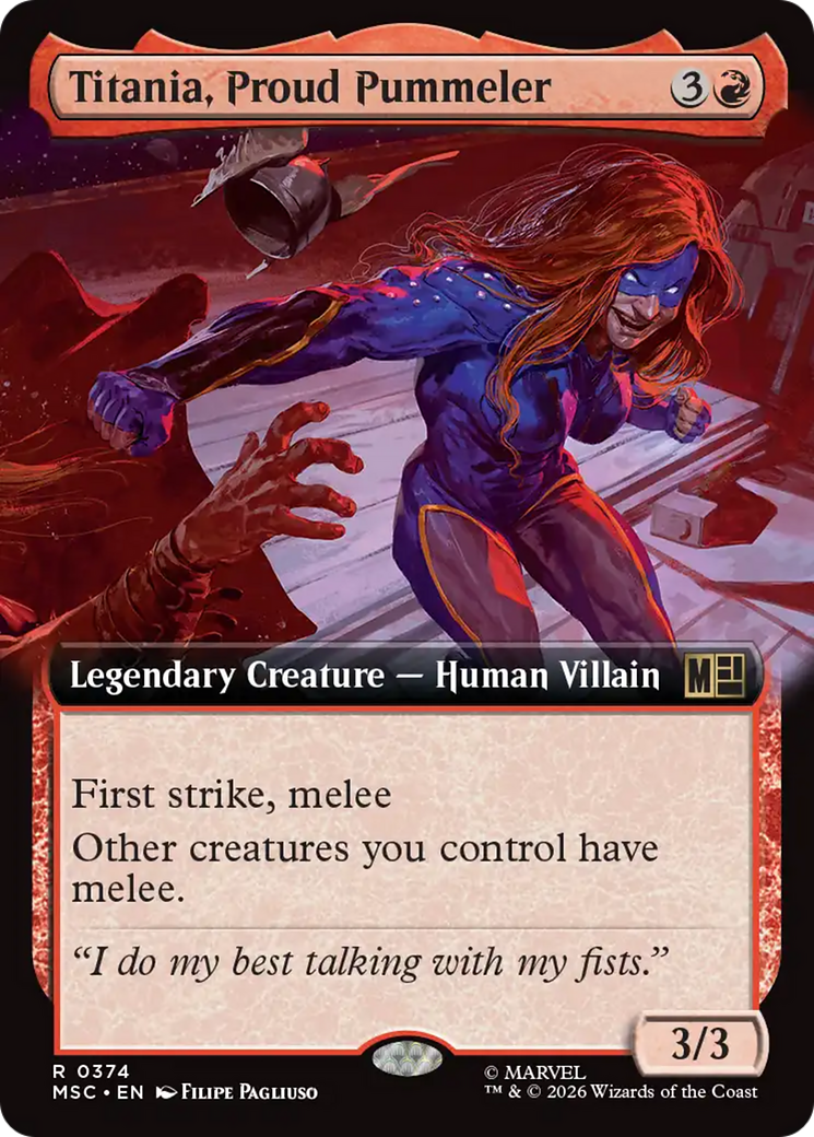 Titania, Proud Pummeler (Extended Art) [Marvel Super Heroes Commander] | Gamers Paradise