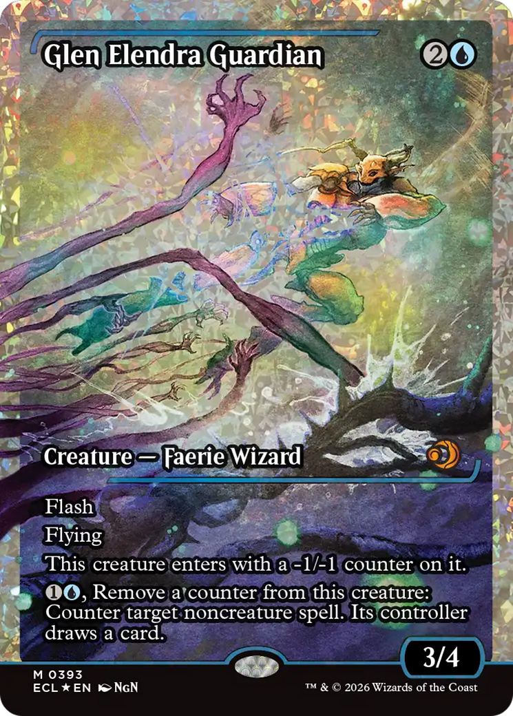 Glen Elendra Guardian (0393) (Showcase) (Fracture Foil) [Lorwyn Eclipsed] | Gamers Paradise