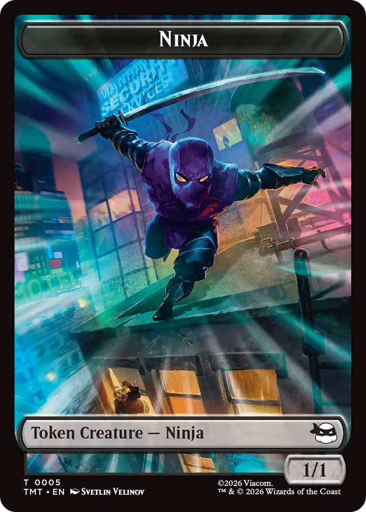 Treasure // Ninja Double-Sided Token [Teenage Mutant Ninja Turtles Commander Tokens] | Gamers Paradise
