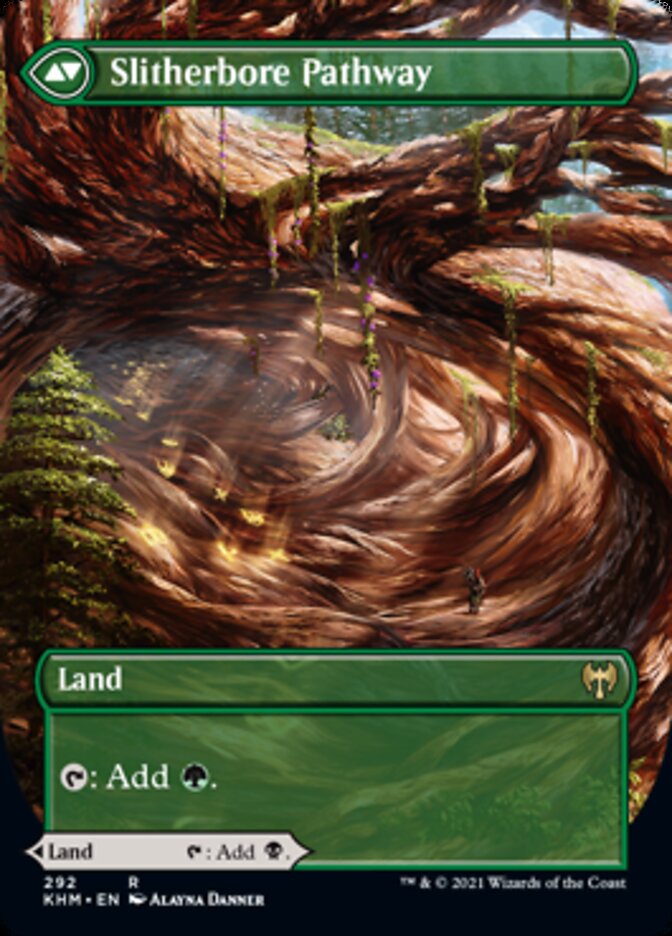 Darkbore Pathway // Slitherbore Pathway (Borderless Alternate Art) [Kaldheim] | Gamers Paradise