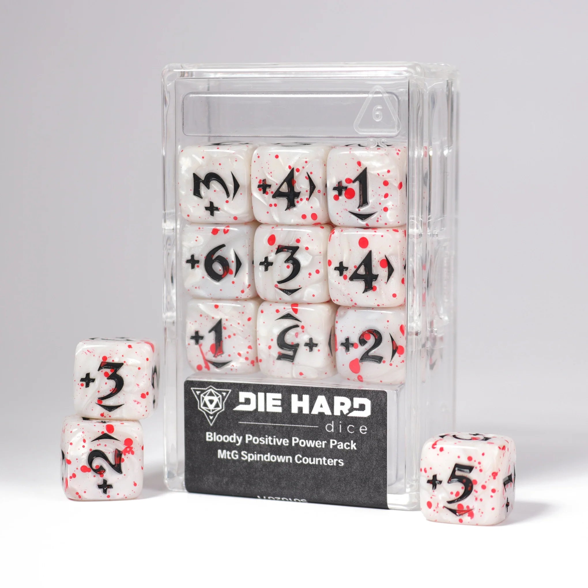 DIE HARD DICE - MtG Spindown Counters - Bloody Positive Power Pack - White | Gamers Paradise