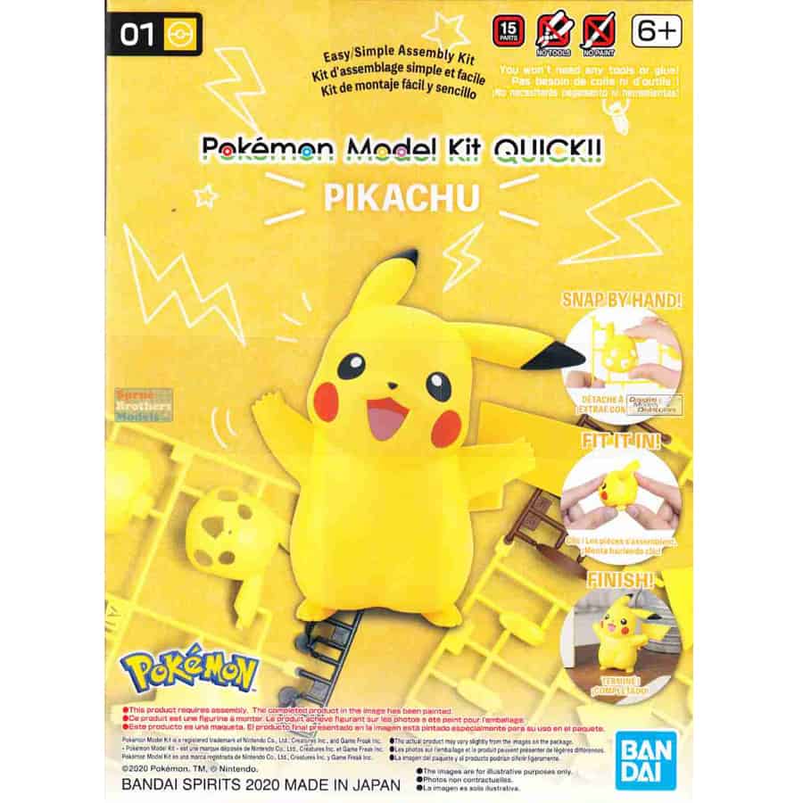 BANDAI HOBBY: QUICK POKEMON MODEL KIT: PIKACHU (MODEL 01) (POKEPLA MODEL KIT) | Gamers Paradise