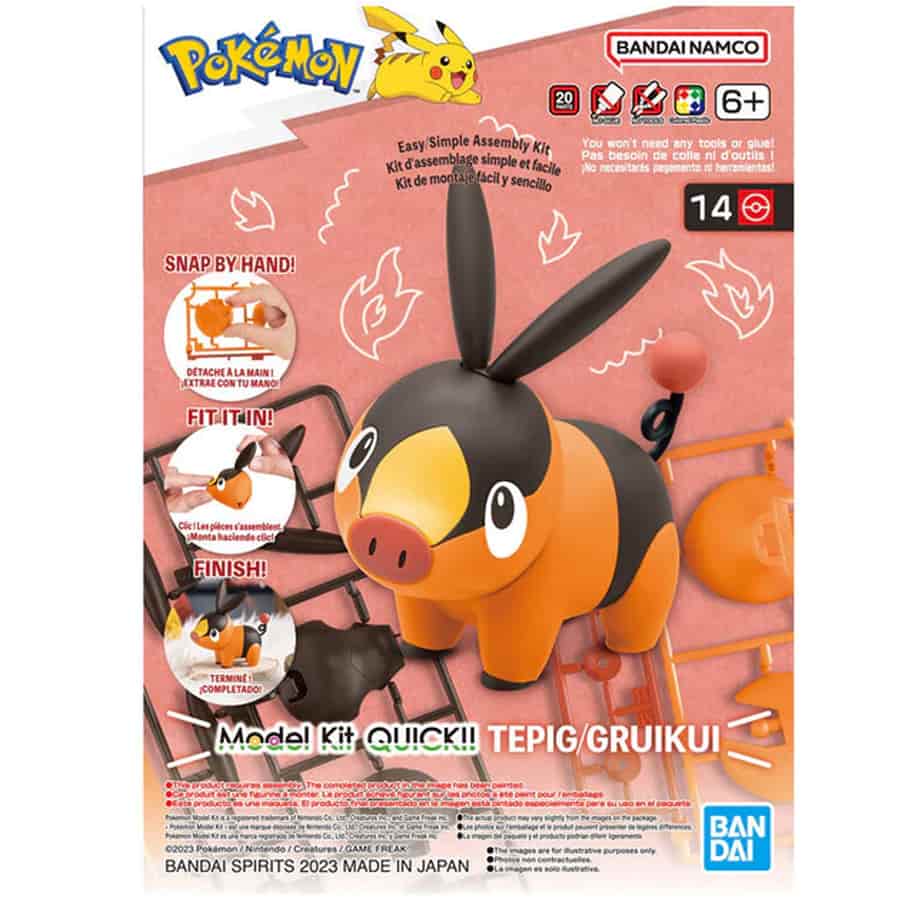 BANDAI HOBBY: QUICK POKEMON MODEL KIT: TEPIG (MODEL 14) (POKEPLA MODEL KIT) | Gamers Paradise