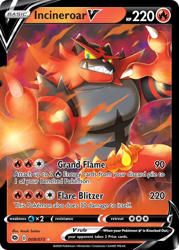 Incineroar V (008/073) [Sword & Shield: Champion's Path] | Gamers Paradise