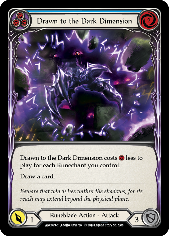 Drawn to the Dark Dimension (Blue) [ARC099-C] (Arcane Rising)  1st Edition Rainbow Foil | Gamers Paradise