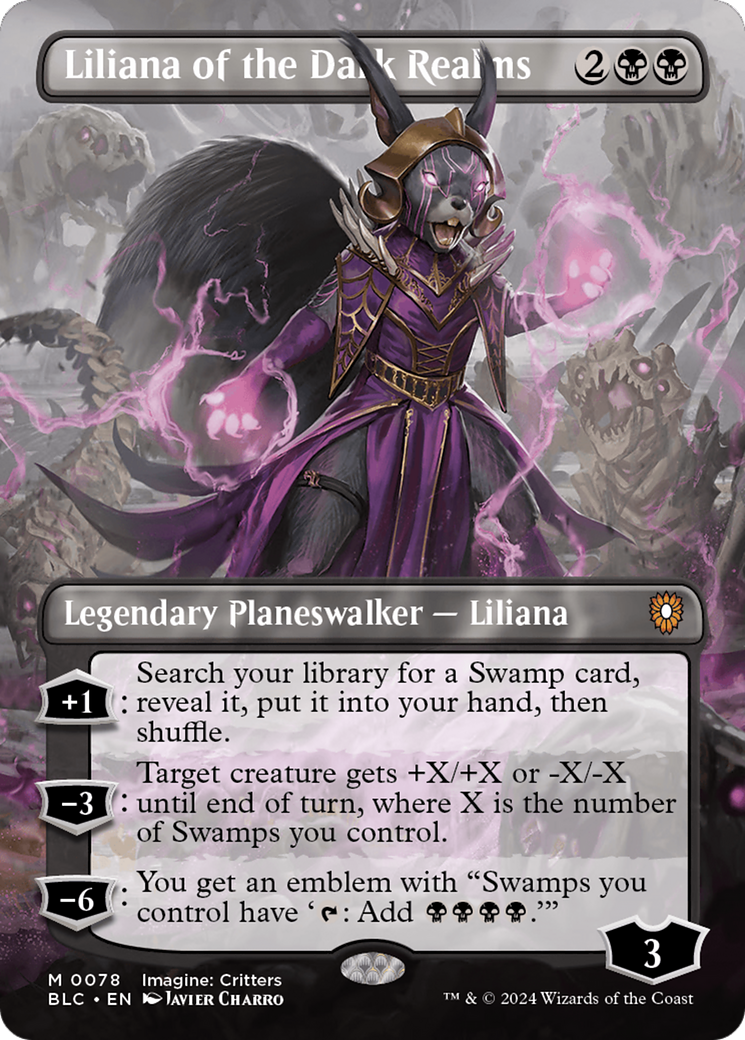 Liliana of the Dark Realms (Borderless) [Bloomburrow Commander] | Gamers Paradise