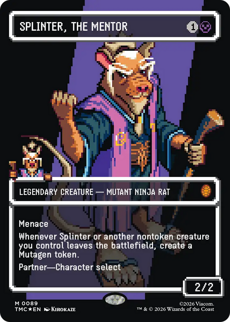 Splinter, the Mentor (0089) (Borderless) (Surge Foil) [Teenage Mutant Ninja Turtles Commander] | Gamers Paradise