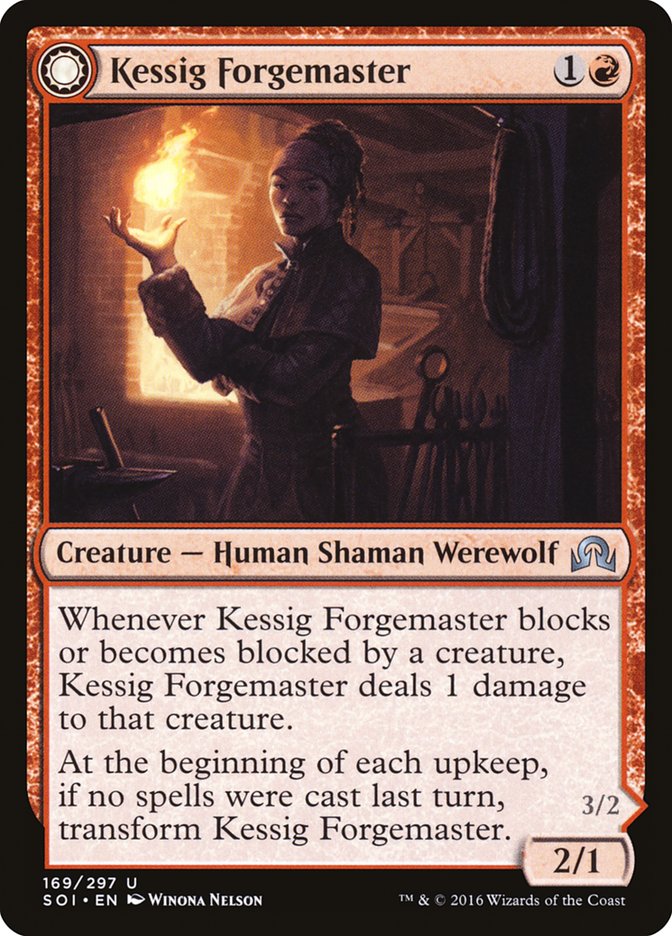Kessig Forgemaster // Flameheart Werewolf [Shadows over Innistrad] | Gamers Paradise