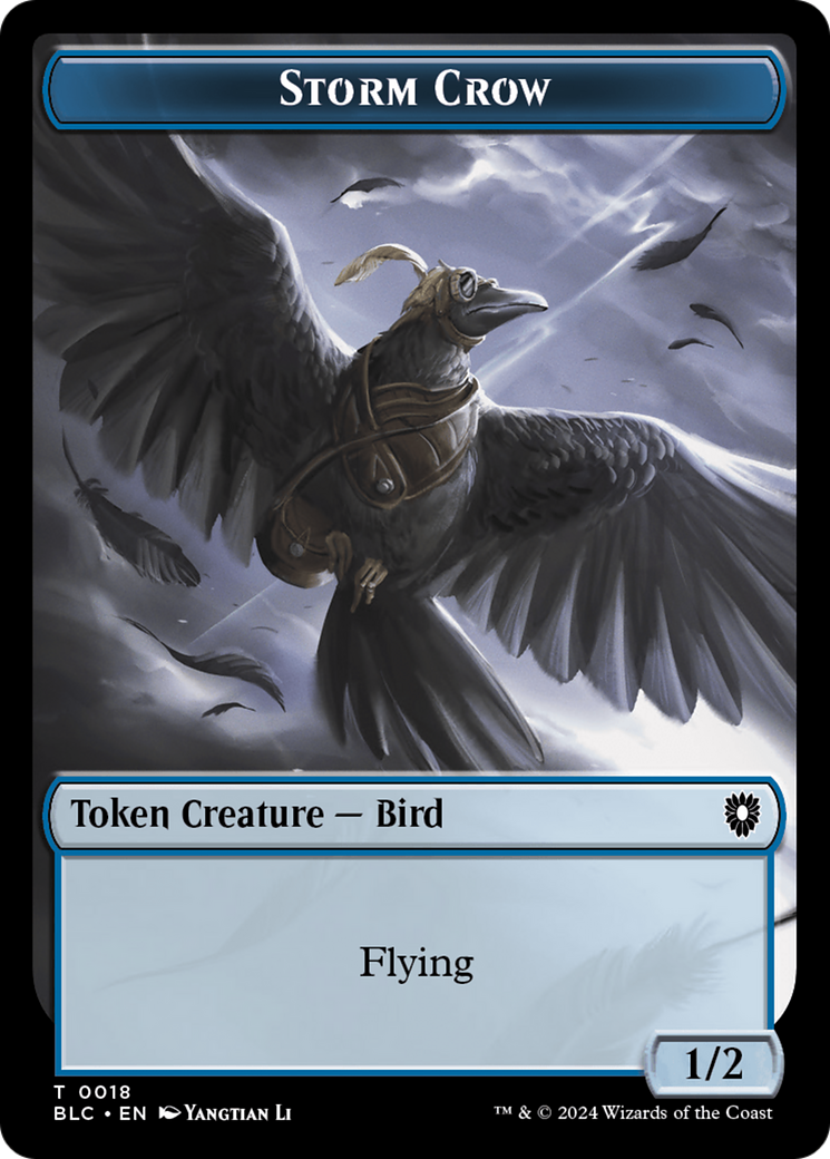 Storm Crow // Frog Lizard Double-Sided Token [Bloomburrow Commander Tokens] | Gamers Paradise