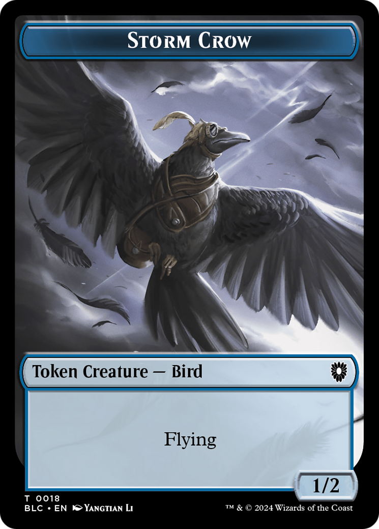 Storm Crow // Bird (003) Double-Sided Token [Bloomburrow Commander Tokens] | Gamers Paradise