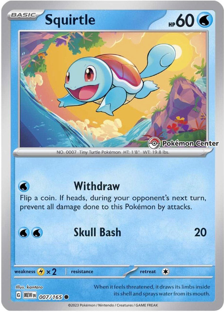 Squirtle (007/165) (Pokemon Center Exclusive) [Scarlet & Violet: Black Star Promos] | Gamers Paradise