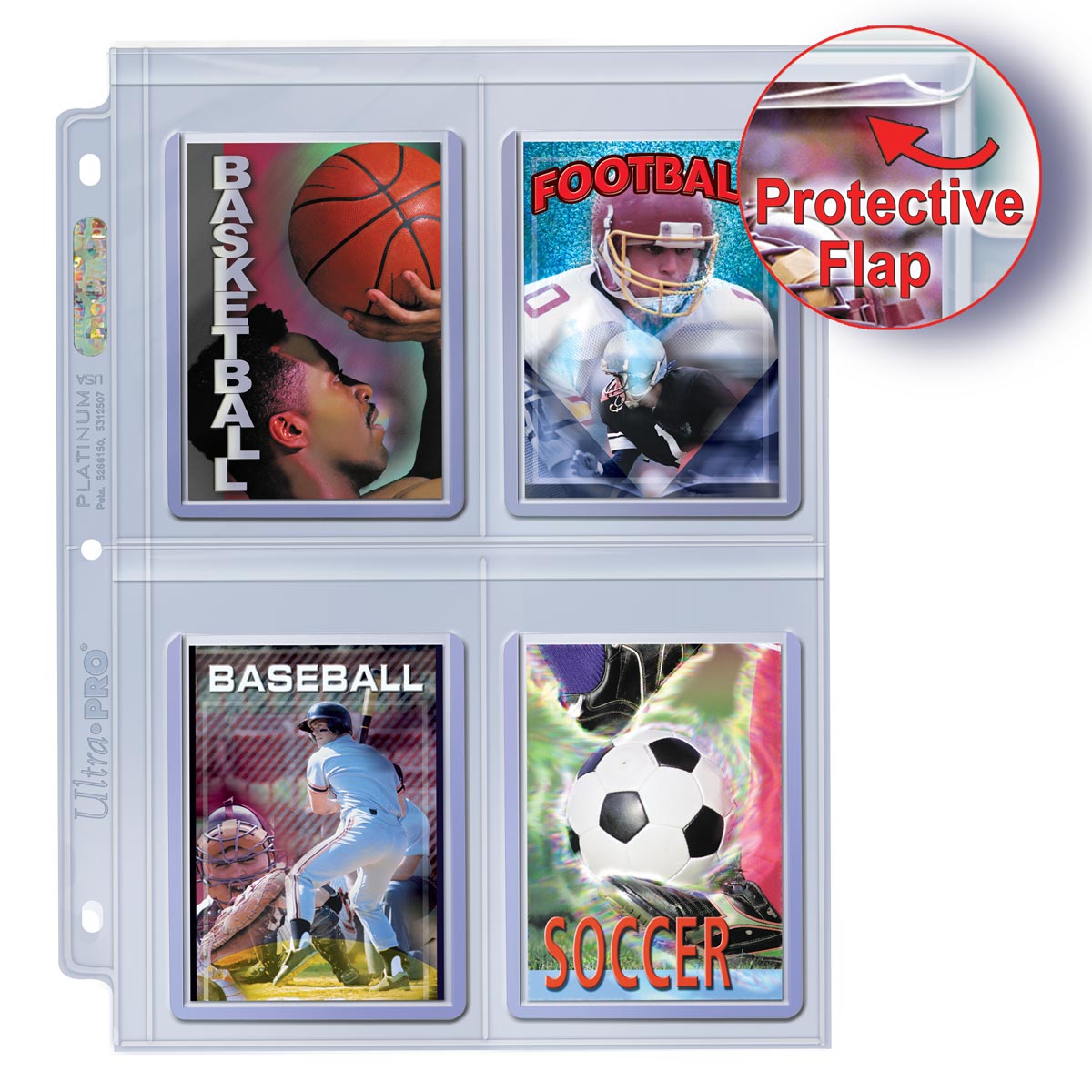 Ultra PRO: Platinum Hologram 4-Pocket Secure Pages - 3-Holes (for Toploaders - 100-Pack) | Gamers Paradise