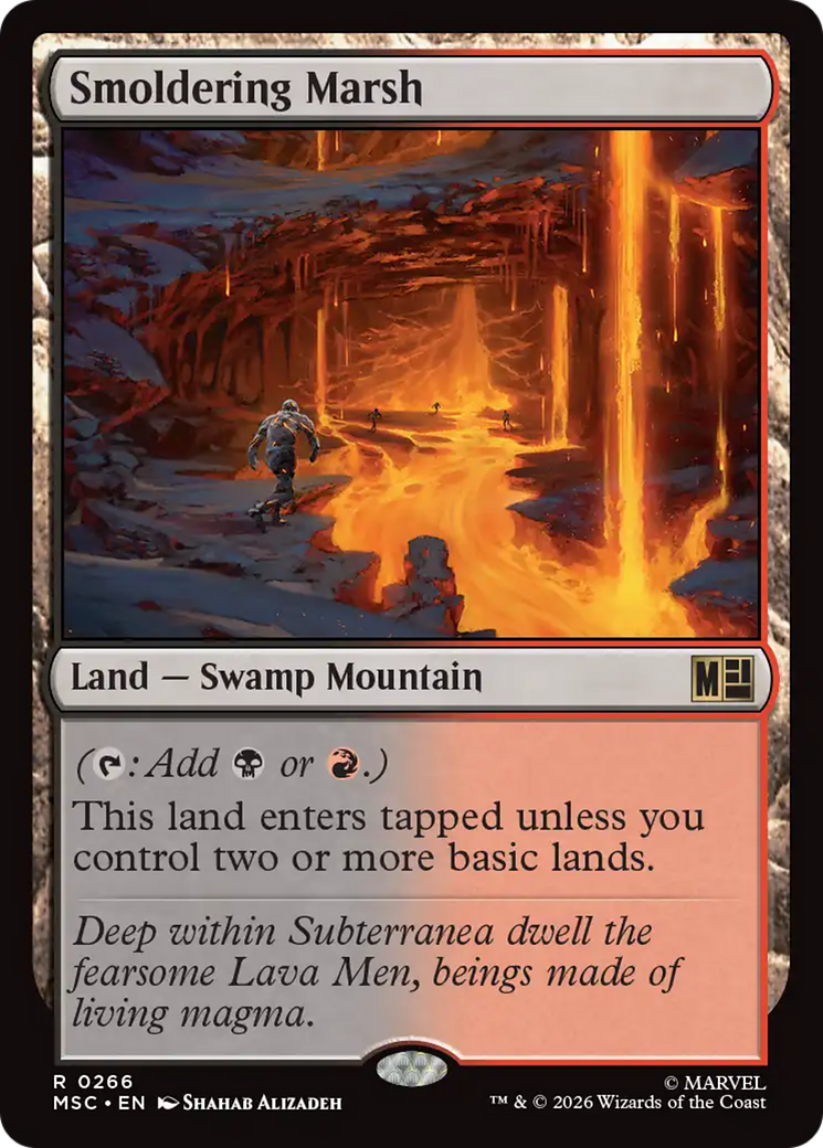 Smoldering Marsh (Surge Foil) [Marvel Super Heroes Commander] | Gamers Paradise