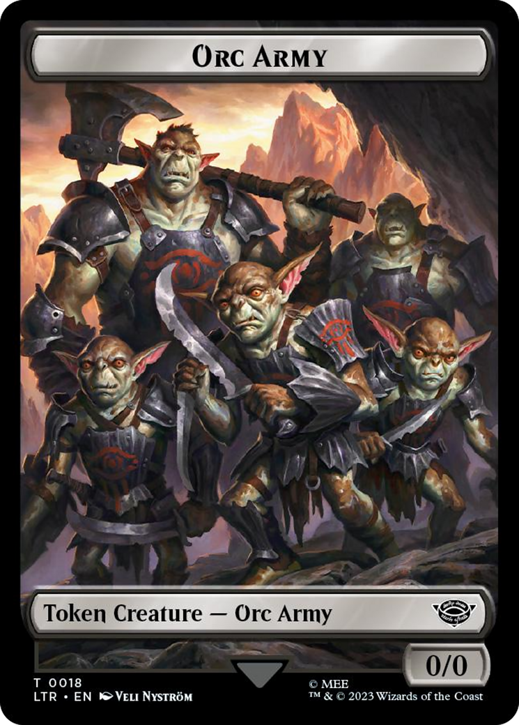 Orc Army (0018) // Food (0024) Double-Sided Token (Surge Foil) [The Lord of the Rings: Tales of Middle-Earth Tokens] | Gamers Paradise