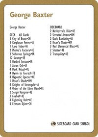 1996 George Baxter Decklist Card [World Championship Decks] | Gamers Paradise
