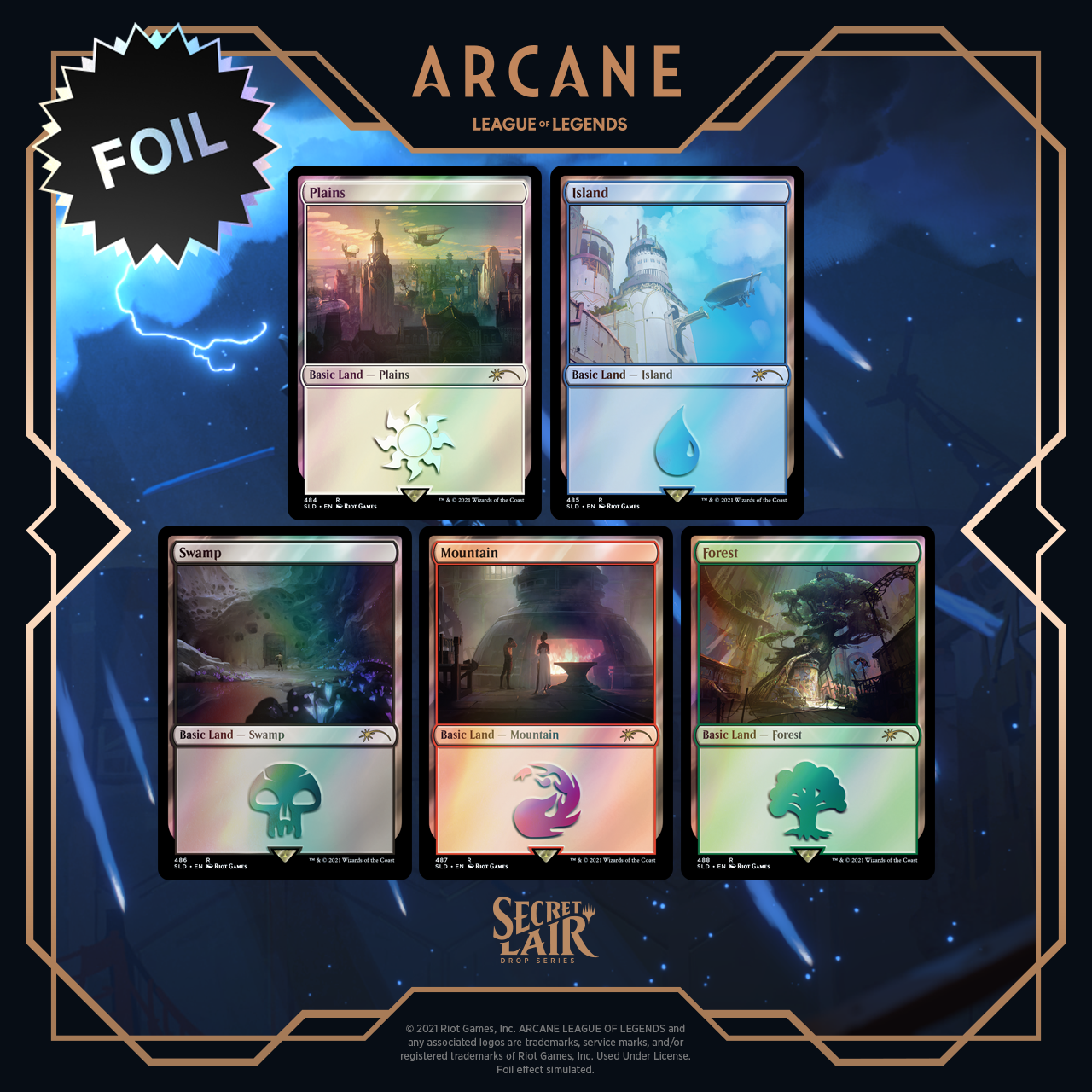 Secret Lair: Drop Series - Secret Lair x Arcane: Lands (Foil Edition) | Gamers Paradise