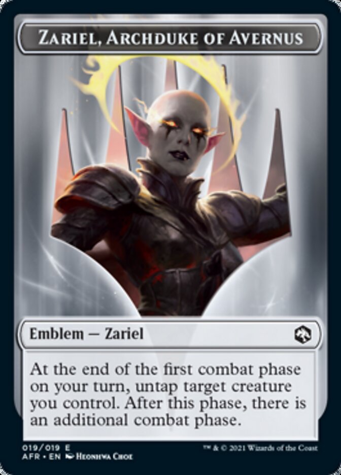 Treasure // Zariel, Archduke of Avernus Emblem Double-Sided Token [Dungeons & Dragons: Adventures in the Forgotten Realms Tokens] | Gamers Paradise