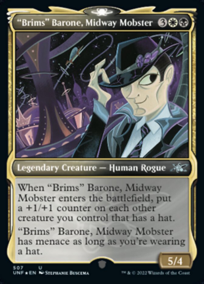 "Brims" Barone, Midway Mobster (Showcase) (Galaxy Foil) [Unfinity] | Gamers Paradise