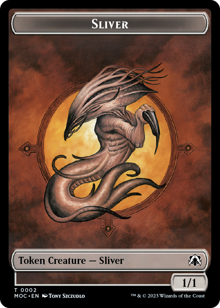 Goblin // Sliver Double-Sided Token [March of the Machine Commander Tokens] | Gamers Paradise