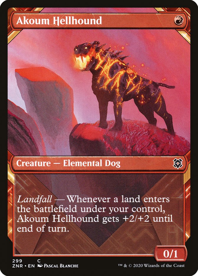 Akoum Hellhound (Showcase) [Zendikar Rising] | Gamers Paradise